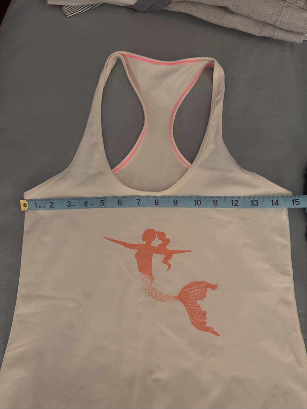 Lululemon SeaWheeze 1/2 Marathon Pale Pink Racerback Tank with Neon Coral Trim - Picture 6 of 8